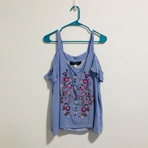 Francesca’s Blue Striped Shirt